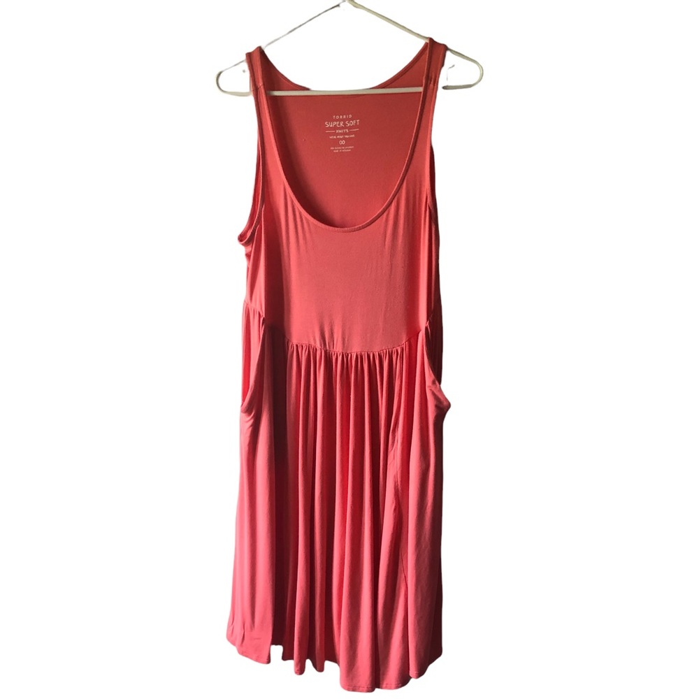 Torrid Super Soft Knits Pink Sleeveless Tank Dress With Pockets 00